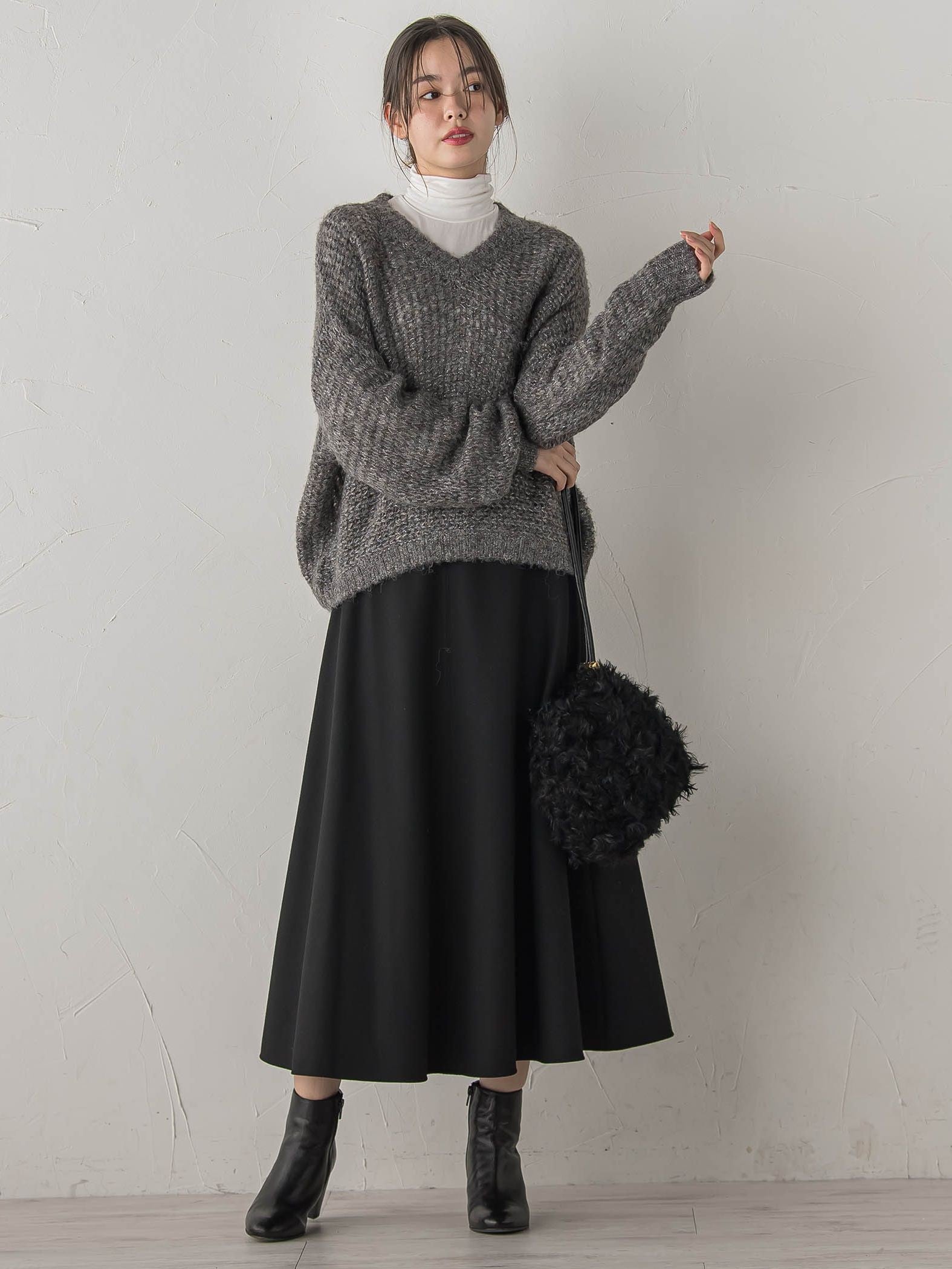 両面起毛ストレッチスカート≪洗濯機で洗える≫