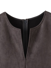 【WEB限定】フェイクスエードワンピース≪洗える≫