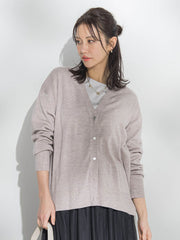 【Brisbane】 Vネックカーディガン≪洗える≫