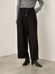 ベロアリボンダンボールセミワイドパンツ≪手洗い可能≫