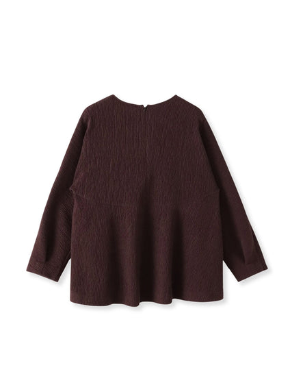 【大きいサイズ】ツブツブジョーゼットカットソー≪洗濯機で洗える≫