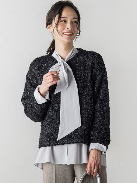 Vネックラメモールニットプルオーバー≪手洗い可能≫ | LAUTREAMONT 
