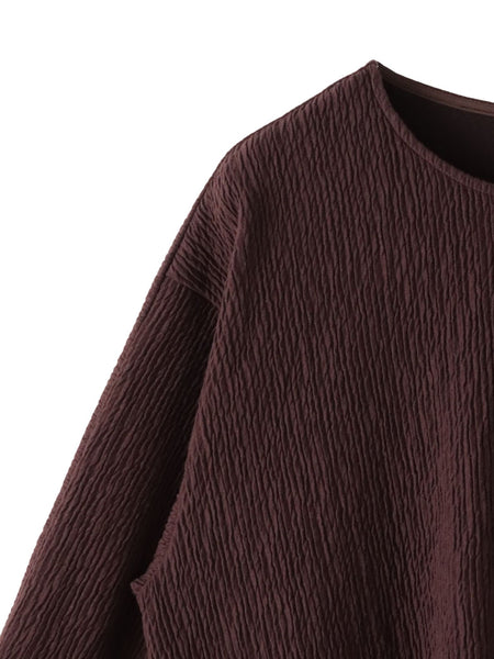 【大きいサイズ】ツブツブジョーゼットカットソー≪洗濯機で洗える≫