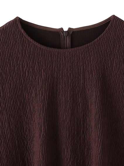 【大きいサイズ】ツブツブジョーゼットカットソー≪洗濯機で洗える≫