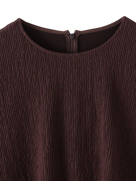 【大きいサイズ】ツブツブジョーゼットカットソー≪洗濯機で洗える≫