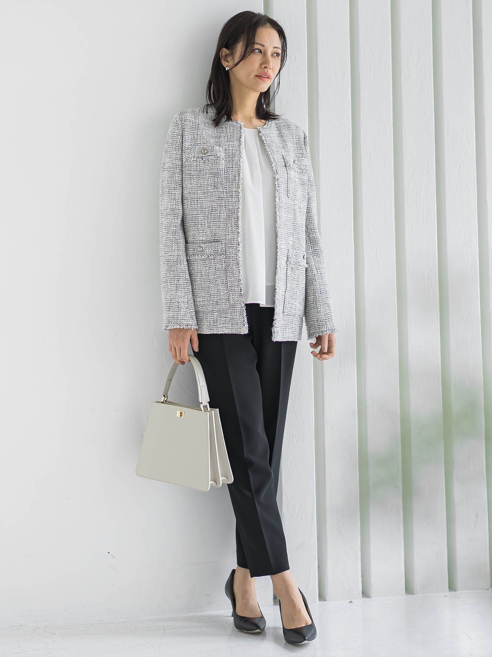 ストレッチツイードミドルジャケット