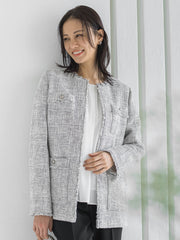 ストレッチツイードミドルジャケット