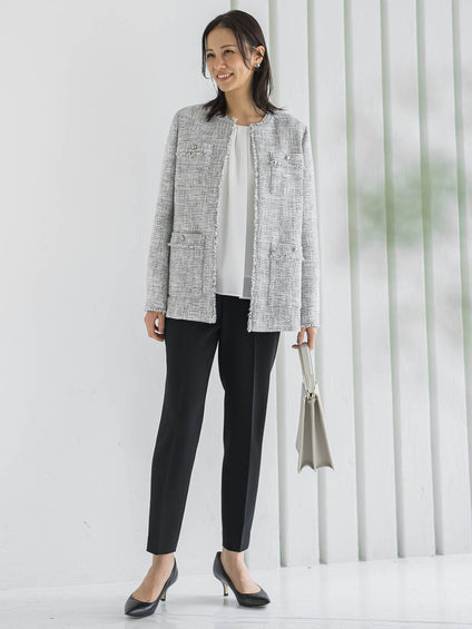 ストレッチツイードミドルジャケット