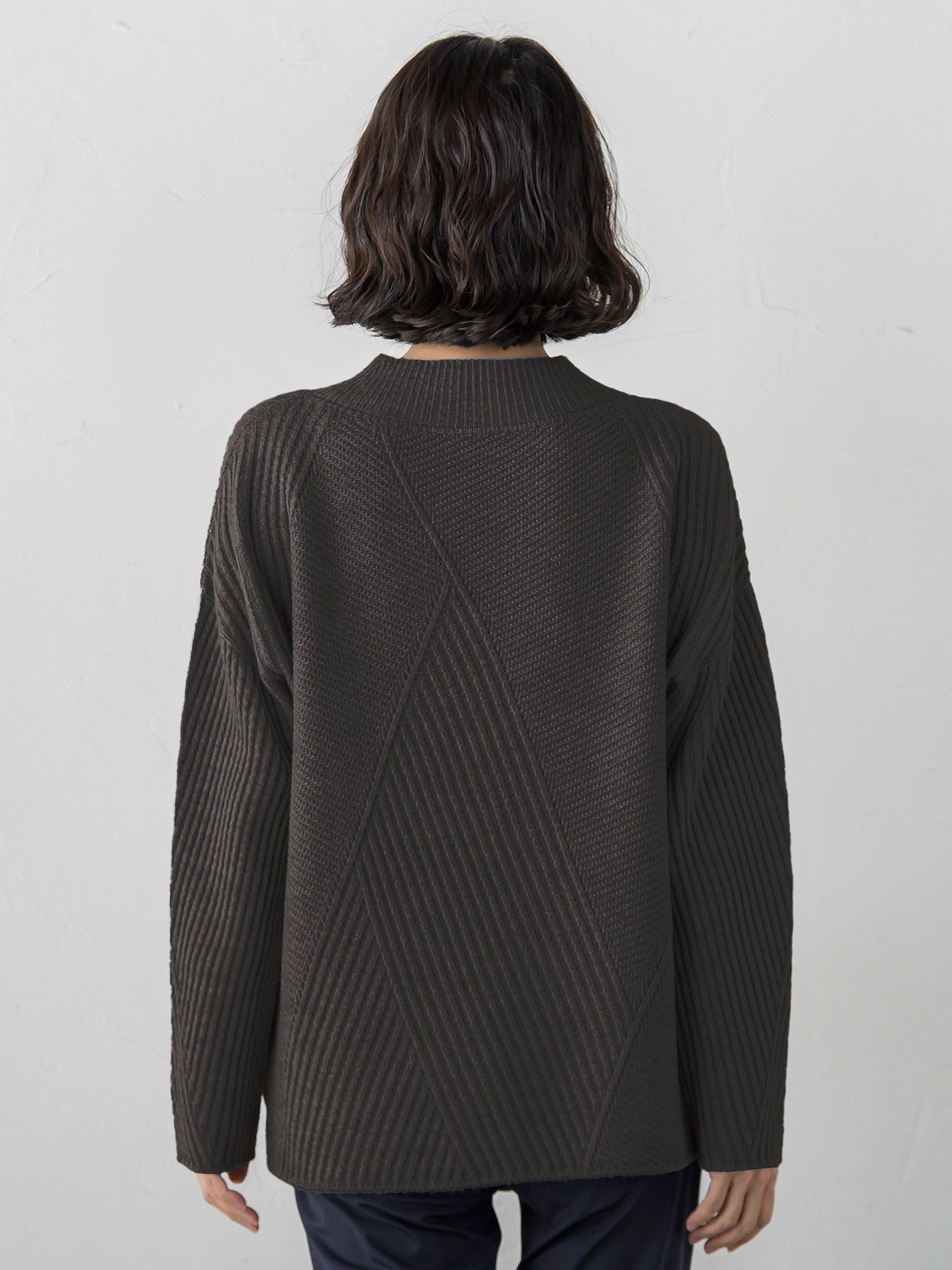 【大きいサイズ】ヘリンボーンニット