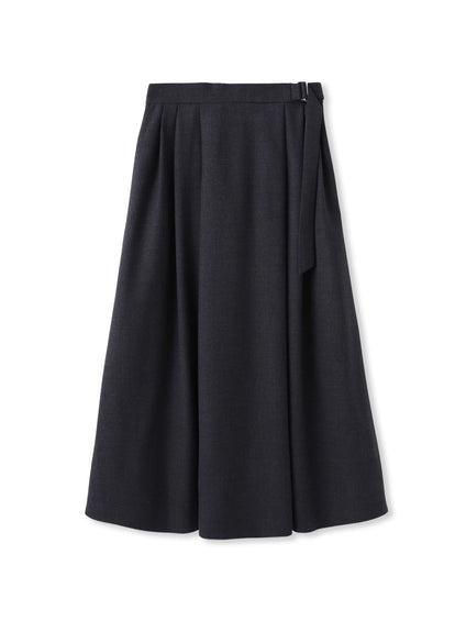 ウールブレンドストレッチフレアスカート≪セットアップ対応/手洗い可能≫