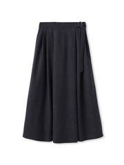 ウールブレンドストレッチフレアスカート≪セットアップ対応/手洗い可能≫