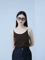 バイカラーパイピングタンクトップ