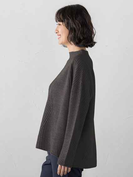 【大きいサイズ】ヘリンボーンニット