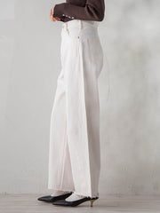 カーブデニムパンツ≪洗濯機で洗える≫