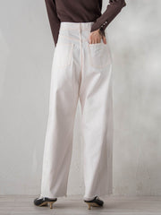 カーブデニムパンツ≪洗濯機で洗える≫