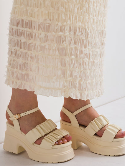 シャーリングシフォンタイトスカート≪手洗い可能≫
