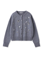 ビジュー刺繍カーディガン≪手洗い可能≫