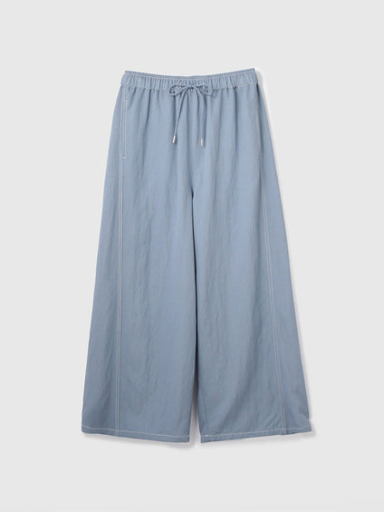 【シーズンレス】ナイロンツイルデニムイージーワイドパンツ