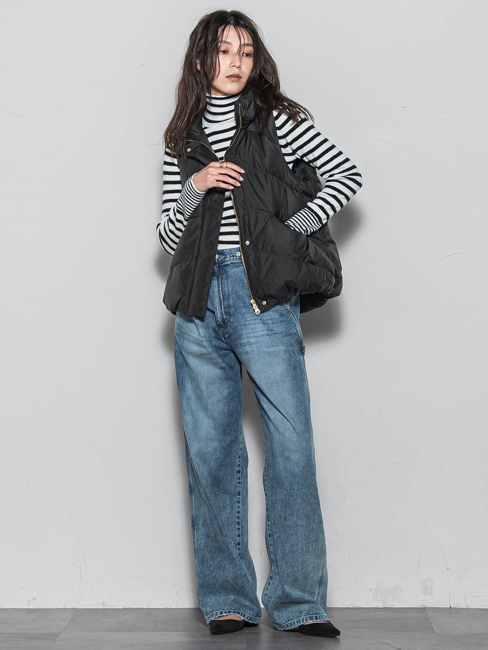 【WEB限定】タートルネックボーダーニットプルオーバー≪手洗い可能≫