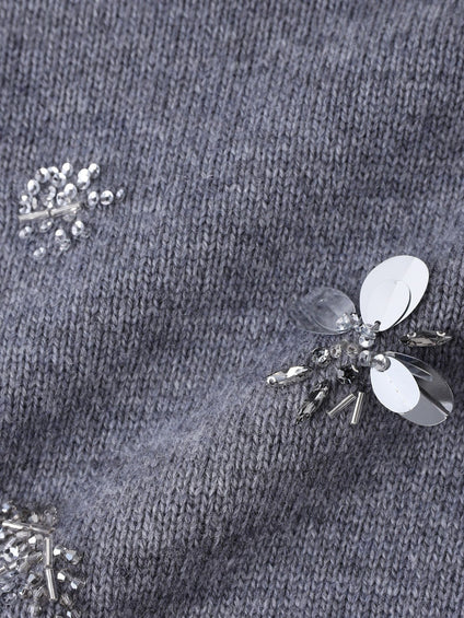 ビジュー刺繍カーディガン≪手洗い可能≫