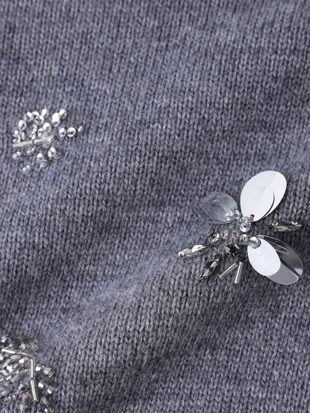 ビジュー刺繍カーディガン≪手洗い可能≫