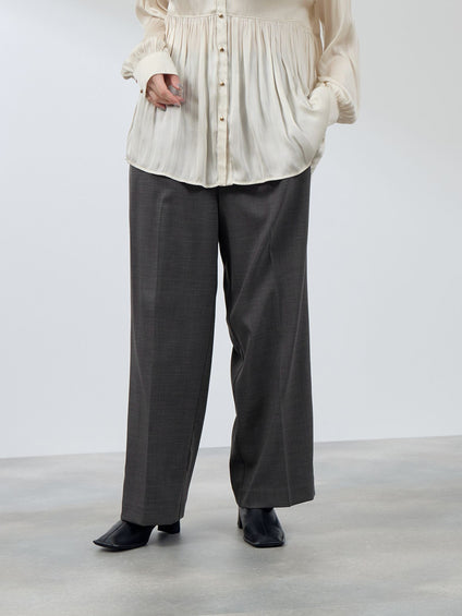 ナチュレッチセンタープレスワイドパンツ≪手洗い可能≫