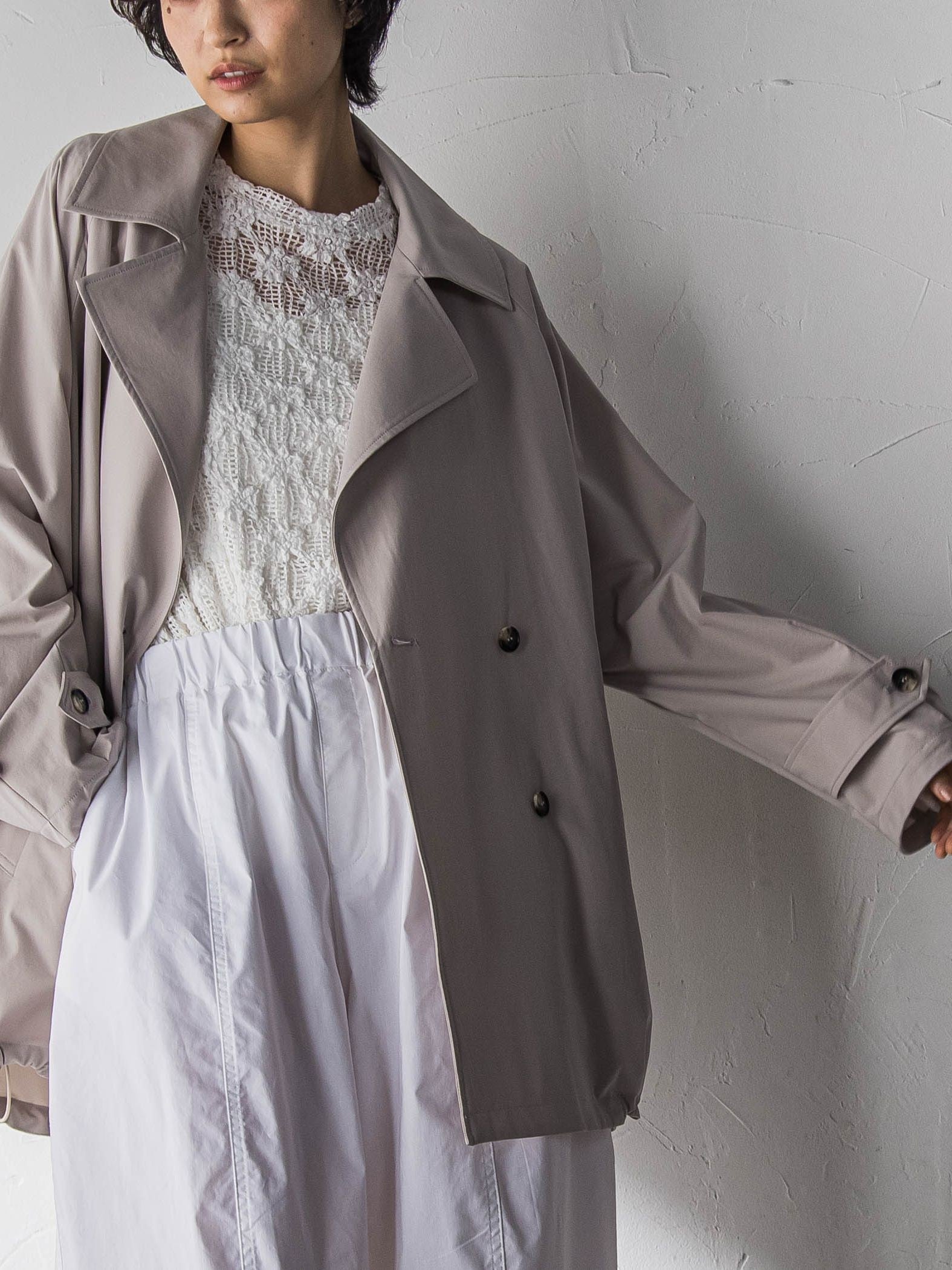 撥水オーバーミドルトレンチコート≪手洗い可能≫
