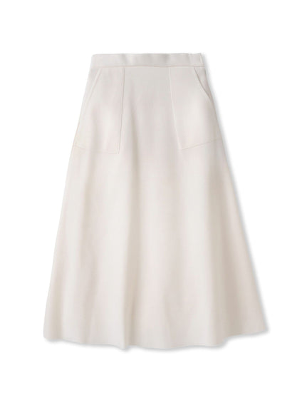 【WEB限定】ライトジャージメルトンスカート≪手洗い可能≫