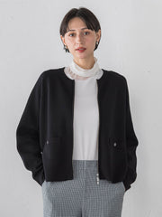 スポンジヤーンニットブルゾン