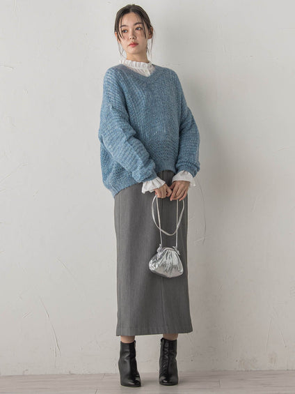 襟フリルブラウス≪洗濯機で洗える≫