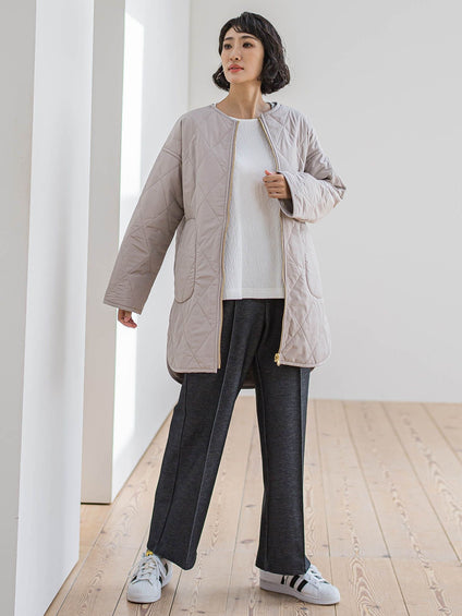 【WEB限定/大きいサイズ】”楽暖”裏起毛ワイドパンツ≪洗濯機で洗える≫