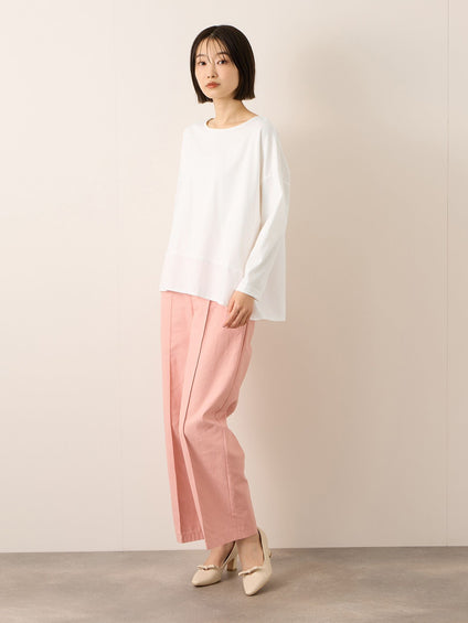 《予約》【機能するミニマル服】異素材プルオーバー 《接触冷感》