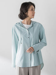 ドビーストライプフードシャツ