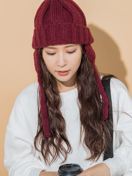 【KOREAN ITEM】耳当てリブニット帽