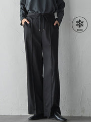 【WEB限定/大きいサイズ】デニム見えシャンブレーワイドパンツ≪洗濯機で洗える≫