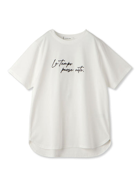ハンドメッセージ刺繍ロゴTシャツ≪洗濯機で洗える≫