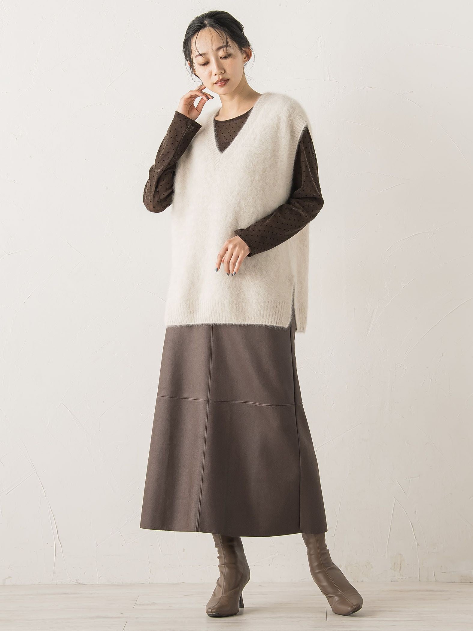 ラメフロッキードットプルオーバー≪手洗い可能≫