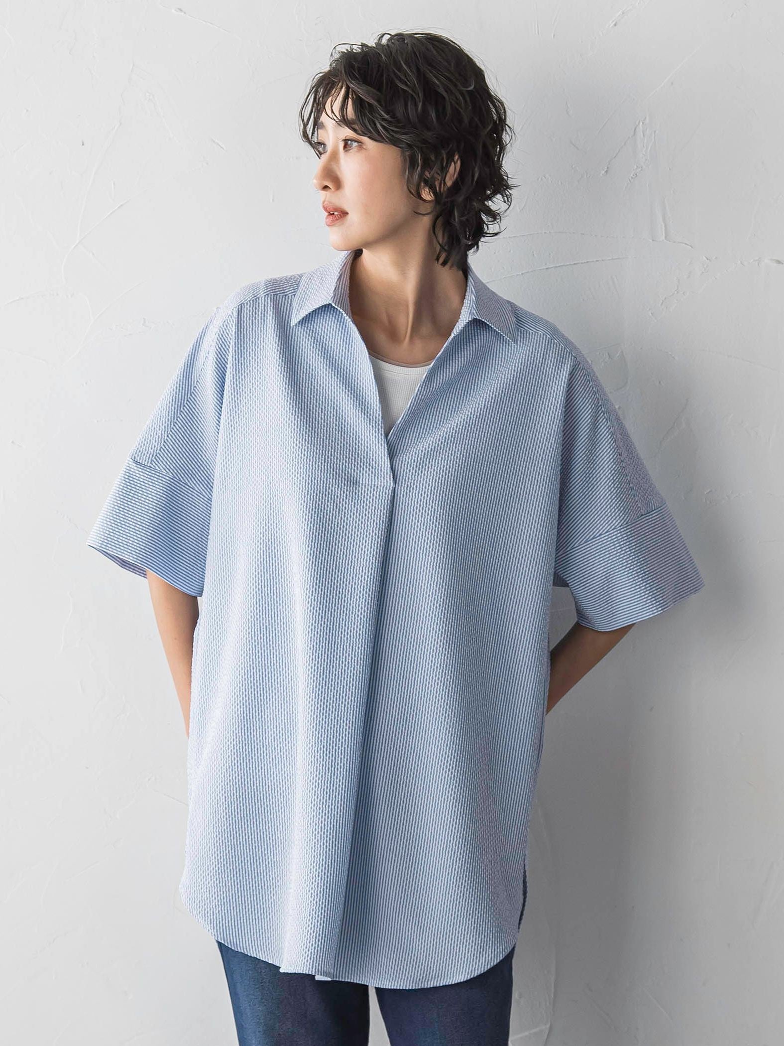 【WEB限定/追加生産】”着るだけでサマになる”頼れるスキッパーチュニック