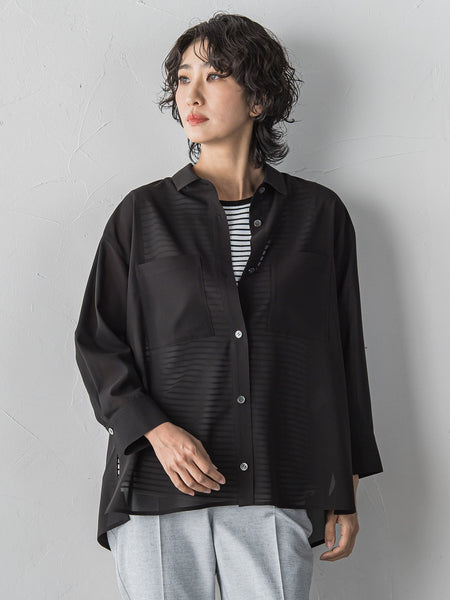 【大きいサイズ/受注会限定】シアーボイルシャツ