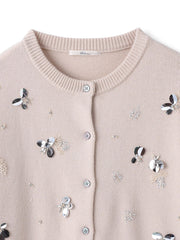 ビジュー刺繍カーディガン≪手洗い可能≫