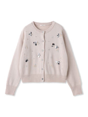ビジュー刺繍カーディガン≪手洗い可能≫