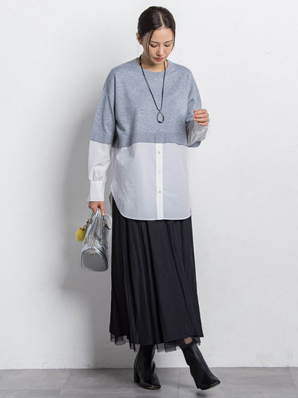 パウダーサテンリバーシブルスカート