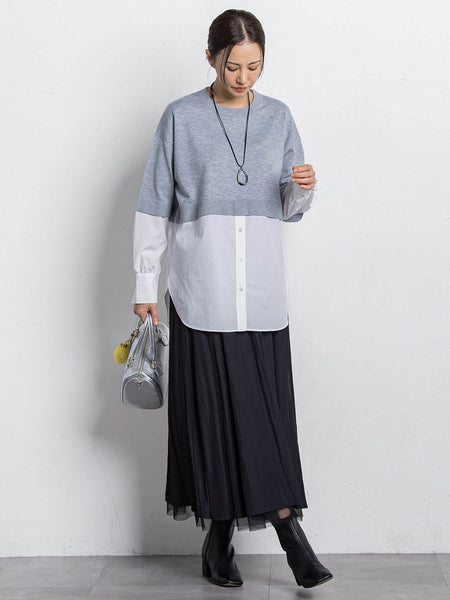 パウダーサテンリバーシブルスカート