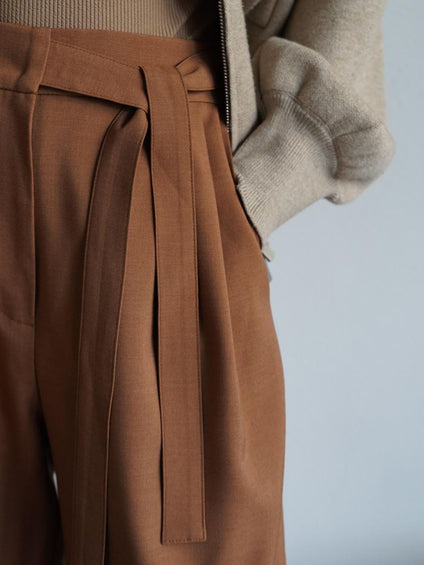 Belted Tack Pants［under150cmさんもオススメ］≪手洗い可能≫