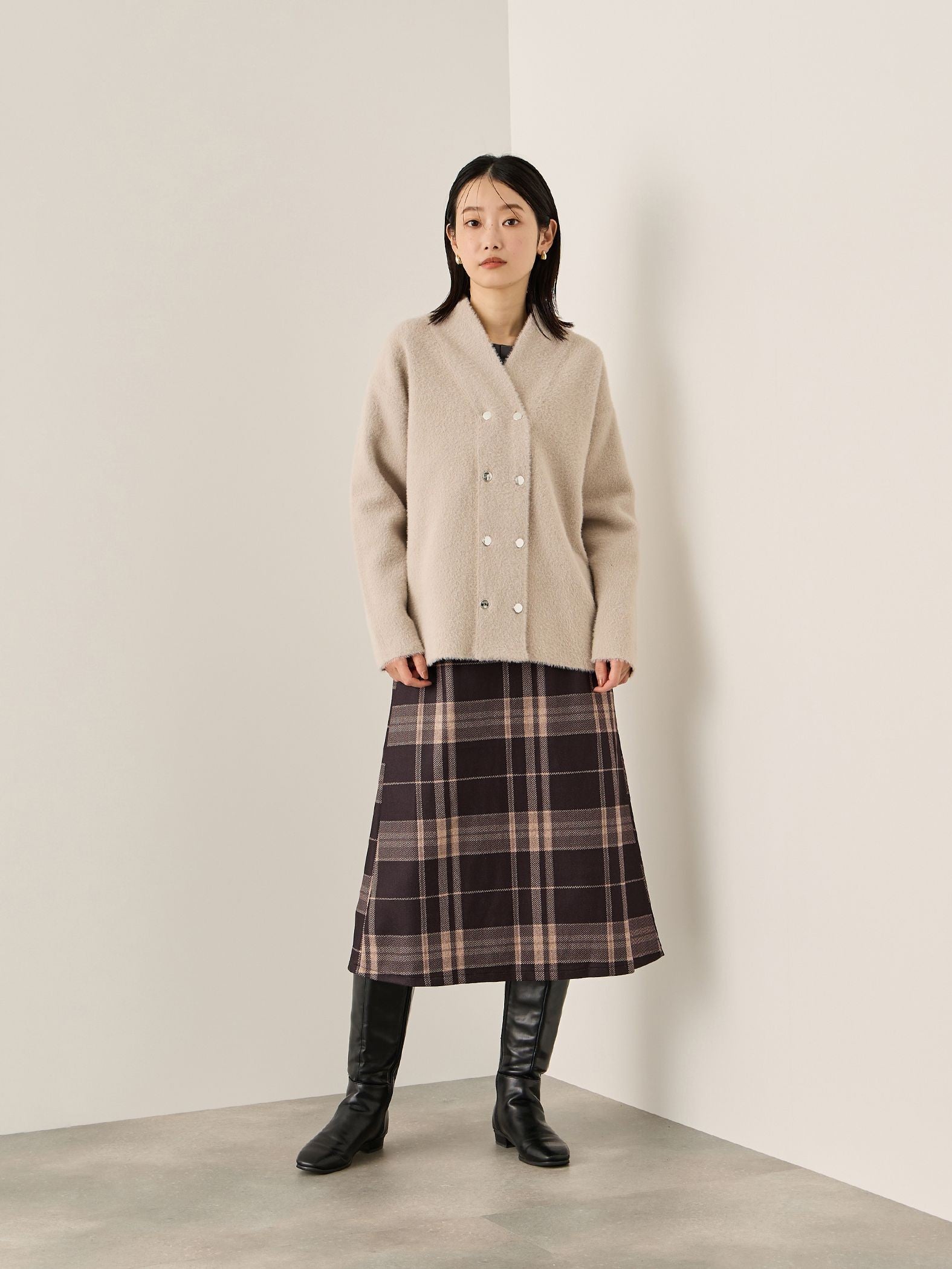 フェレットタッチWニットジャケット≪手洗い可能≫