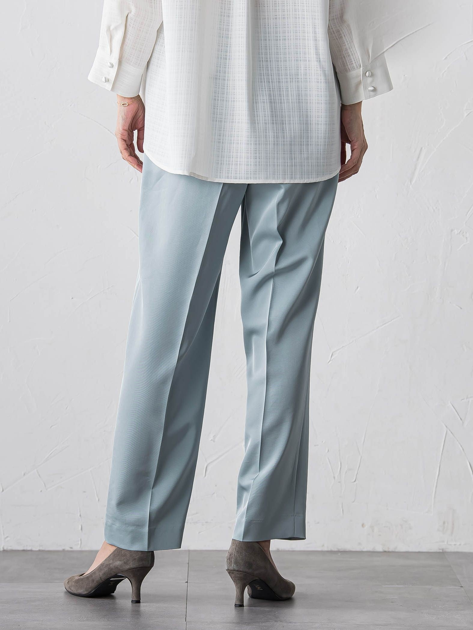 【大きいサイズ】【受注会限定】トリアセチノテーパードパンツ