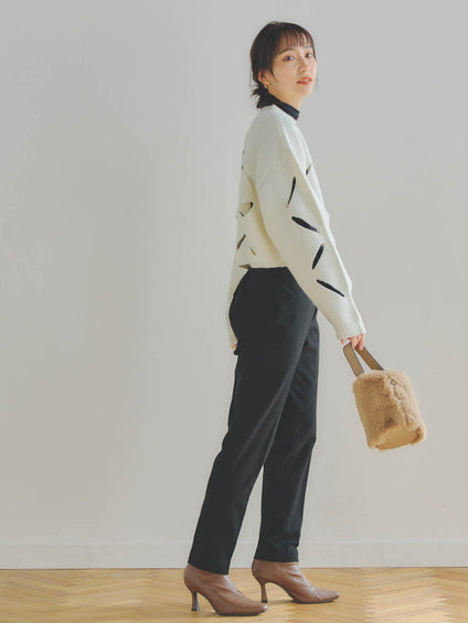 両面起毛センタープレスパンツ≪洗濯機で洗える≫