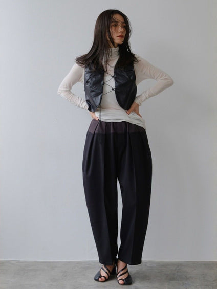 Bicolor curve pants【日本製】≪手洗い可能≫