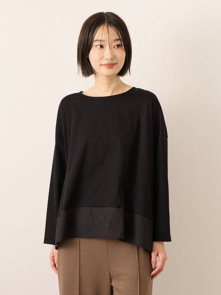 《予約》【機能するミニマル服】異素材プルオーバー 《接触冷感》