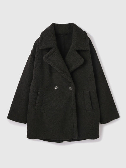 フェイクムートンミドルダブルコート